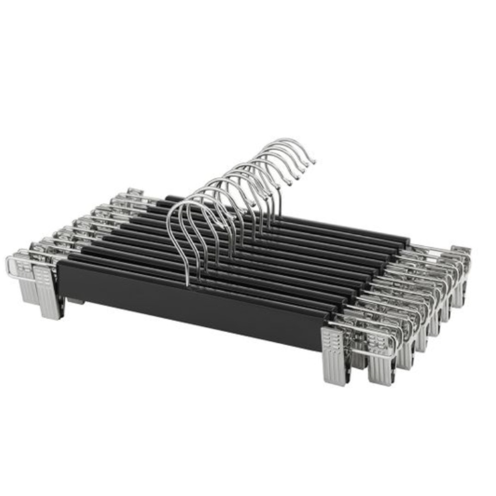 9 Black Pants Hangers Set